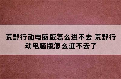 荒野行动电脑版怎么进不去 荒野行动电脑版怎么进不去了